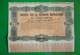 T-IT Società Per Le Ferrovie Napoletane 1926 +attestato Banque Dubois - Other & Unclassified