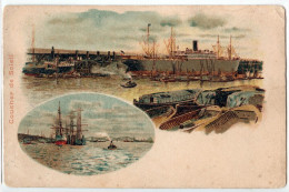 Lithographie Hamburg, Riesendampfer "Pennsylvania" Im Baakenhafen, Voiliers Bei Den Elbbrücken - CPA - Andere & Zonder Classificatie