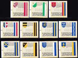 Liechtenstein, 1995, 1/11, MNH **,  ATM Gemeindewappen. - Machine Labels [ATM]