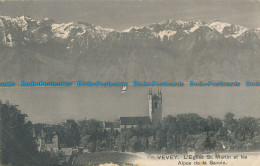 R016109 Vevey. L Eglise St. Martin Et Les Alpes De La Savoie. Franco Suisse - Mondo