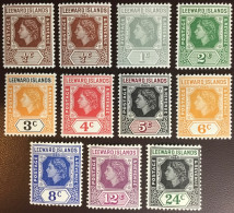 Leeward Islands 1954 Definitives Set & Shade To 24c MNH - Leeward  Islands