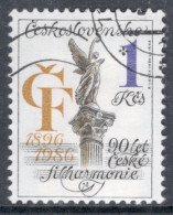 Czechoslovakia 1986 Single Stamp For The 90th Anniversary Of Czech Philharmonic Orchestra, In Fine Used - Used Stamps