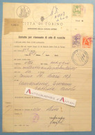 ● Citta Di TORINO 1957 Vieux Papier état Civil TURIN Cachets Raiter Outzekhovsky - Italie Italia Italy - Naissance & Baptême