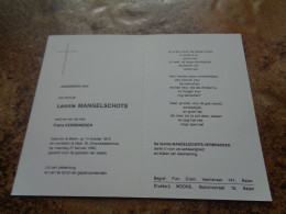 Doodsprentje/Bidprentje  Leonie MANGELSCHOTS   Balen 1913-1995 Geel  (Wwe Frans VERBRAEKEN) - Religion & Esotérisme