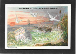 Chromo Liebig FRANCESE S154 PAESAGGI NEVOSI E-Aurora Boreale, Barca Naufragata - 1885 - BUONO STATO - Liebig