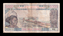 West African St. Senegal 5000 Francs 1987 Pick 708Kl Bc/Mbc F/Vf - Estados De Africa Occidental