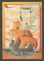 BRESIL 1994 Bloc  N° 94 ** Neuf MNH Superbe C 4 € Bateaux Voiliers Sailboat Traité De Tordesilhas Espagne Portugal Cart - Blokken & Velletjes