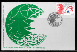 K146 - LIBERTE DE GANDON PHILEXFRANCE SUR CP DE GERARDMER DU 08/08/88 - ANNEE DES VOSGES - Commemorative Postmarks