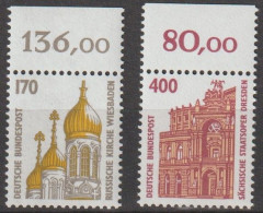 BRD, 1991, Nr. 1535, 1562 ** Sehenswürdigkeiten (X, XI), Beide Marken Mit Oberrand - Unused Stamps