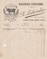 14-A.Lechevalier...Boucherie Parisienne, Spécialité De Prè-Salé....Lion-sur-Mer....(Calvados)....1918 - Alimentaire