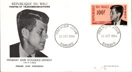 MALI  FDC 1964 JOHN F. KENNEDY - Malí (1959-...)
