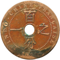 LaZooRo: French Indochina 1 Cent 1920 F / VF - Indochine