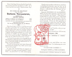 DP Stefanie Vercauteren ° Stekene 1872 1959 X Henri Geers - Images Religieuses