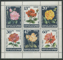 Bulgaria:Unused Block Flowers, Roses, 1985, MNH - Rose