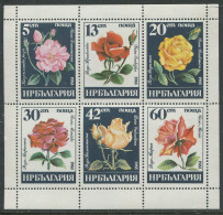 Bulgaria:Unused Block Flowers, Roses, 1985, MNH - Rosas