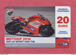 Italia, Italy- Ricarica Telefonica,TIM  Mobile Pop Up Card- Moto GP 2010. Round 01, Quatar 11.4.2010- 20 Euro. - Schede GSM, Prepagate & Ricariche