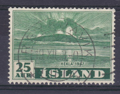 Iceland 1948 Mi. 248, 25 Aur Vulkan Vom Meer Aus Gesehen Deluxe REYKJAVIK Cancel !! - Used Stamps