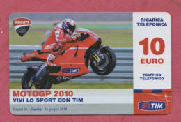 Italia, Italy- Ricarica Telefonica,TIM  Mobile Pop Up Card- Moto GP 2010. Round 06, Planda 26.6.2010- 10 Euro. - [2] Sim Cards, Prepaid & Refills