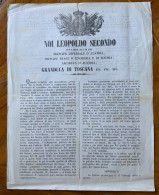 NOI LEOPOLDO SECONDO  GRANDUCA DI TOSCANA....ABOLIZIONE STATUTO DEL 1848..LA GUARDIA CIVICA  E' DEFINITIVAMENTE ABOLITA. - Documenti Storici