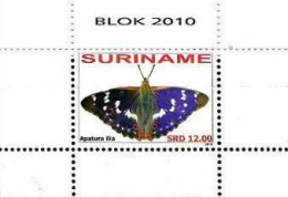 Suriname Surinam 2010 Tropical Butterflies Block MNH - Butterflies