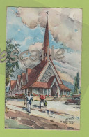 HAUTE SAVOIE - CP EGLISE DE NOTRE DAME DU LEMAN - VONGY - THONON LES BAINS - AQUARELLE DE J. NICOL - ARCHITECTE NOVARINA - Thonon-les-Bains