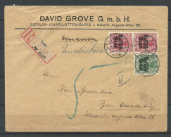 Russisch-Polen 1916 Polska German Occupation WWI Poland Registered Commercial Cover O Lodz To Berlin - Besetzungen 1914-18