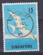Singapore 1966 Mi. 61, 15c. Bird Vogel OIseau Schwarznacken-Seeschwalbe Sterna Deluxe SINGAPORE Cancel !! - Oblitérés