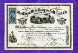 T-USA The Maysville & Lexington Rail Road 1872 Kentucky - Railway & Tramway