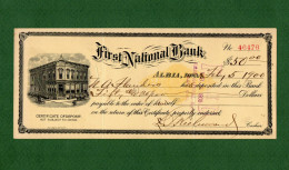 USA Certificate Of Deposit First National Bank Albia Iowa 1900 - Other & Unclassified