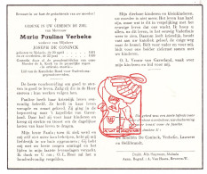 DP Maria Paulina Verbeke ° Melsele Beveren Waas 1881 † 1959 X Joseph De Coninck // Lauwers Oellibrandt - Images Religieuses