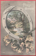 Porte-Bonheur - Pont Et Rivière Dans Un Fer à Cheval Et Fleurs (Circulé En 1916) - Autres & Non Classés