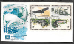 USA FDC Polar Bear Fleetwood Cachet 1971 8 Cents Wildlife, Block Of 4 - 1971-1980