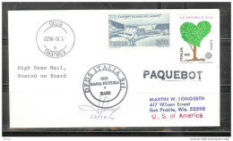 1996 Paquebot Cover, Italy Stamps Used In Esbjerg, Denmark - 1991-00: Marcophilia