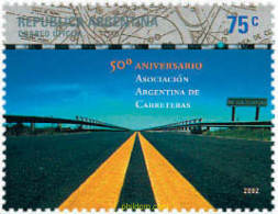 106185 MNH ARGENTINA 2002 50 ANIVERSARIO DE LA ASOCIACION ARGENTINA DE CARRETERAS - Nuevos