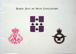 Plaquette Aviation Militaire Luchtmacht Pilot RAF Jean De Selys Longchamps Aviation Avion Typhoon - Avion