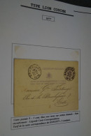 Type Lion Couché 1877, Une Carte N° 9 ,oblitération De 1878 Pour Collection Voir Photos - Briefkaarten 1871-1909