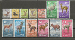 MALAWI 1971 MiNr. 148 - 160 Mammals, Antelopes, Gazelles 13 V  MNH** 60,00 € - Malawi (1964-...)