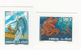 Polynésie-2011-Humour. La Pêche, Dessins De L'humoriste Gotz - N° 951 Et 952 ** - Unused Stamps