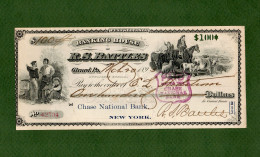 USA Check Banking House Of R.S. BATTLES Girard PA 1893 AUTOGRAPH SIGNATURE OF BATTLES N 42734 - Autres & Non Classés