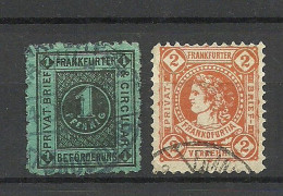 Germany Deutsches Reich Privater Stadtpost Frankfurt Local City Post, 2 Stamps, O - Private & Lokale Post