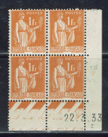 Fr. Coin Daté Type Paix N° 286 Année 33. Les Deux Timbres Du Haut* Du Bas** TB. - 1930-1939