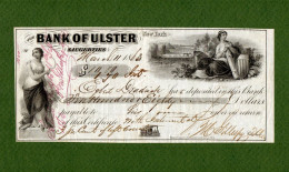 USA Check CIVIL WAR ERA Bank Of Ulster Saugerties New York 1863 VERY RARE - Confederate (1861-1864)