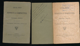 Autographe Georges Jamin Dans Sonnets Et Sornettes 1919 - Acteurs & Toneelspelers