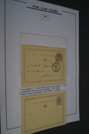 Type Lion Couché 1873, Deux Cartes N° 3 ,oblitération De 1875,pour Collection Voir Photos - Cartes Postales 1871-1909