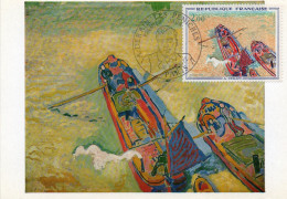 Carte  Maxi  1972 Premier Jour : A DERAIN ,les Peniches - 1970-1979