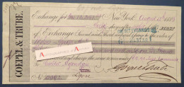 ● New York 1886 GOEPEL & TRUBE First Of Exchange Letter To Paris USA XIXè - Letras De Cambio