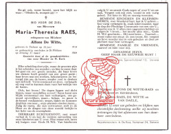 DP Maria Theresia Raes 50j. ° Stekene 1914 † Sint-Niklaas 1964 X Alfons De Witte // Van Daele - Images Religieuses