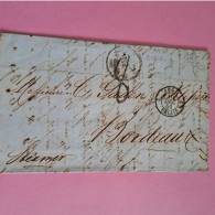 Lettre De Londres Du 09-12-1851 Pour Bordeaux Avec Cachet D'entrée De Calais - 10-12-1851 & Taxe 8 - Altri & Non Classificati