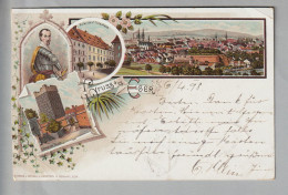 AK Tschech.Rep. Eger Stadt 1898-04-06 Litho Nach Zürich J.Kobritsch & Gschihay - Tchéquie