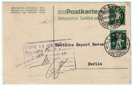 Swiss Belle-Époque Correspondence Card Seals Geneve Succ. Fusterie 9.04.1910 German Export Review BERLIN - Postwaardestukken